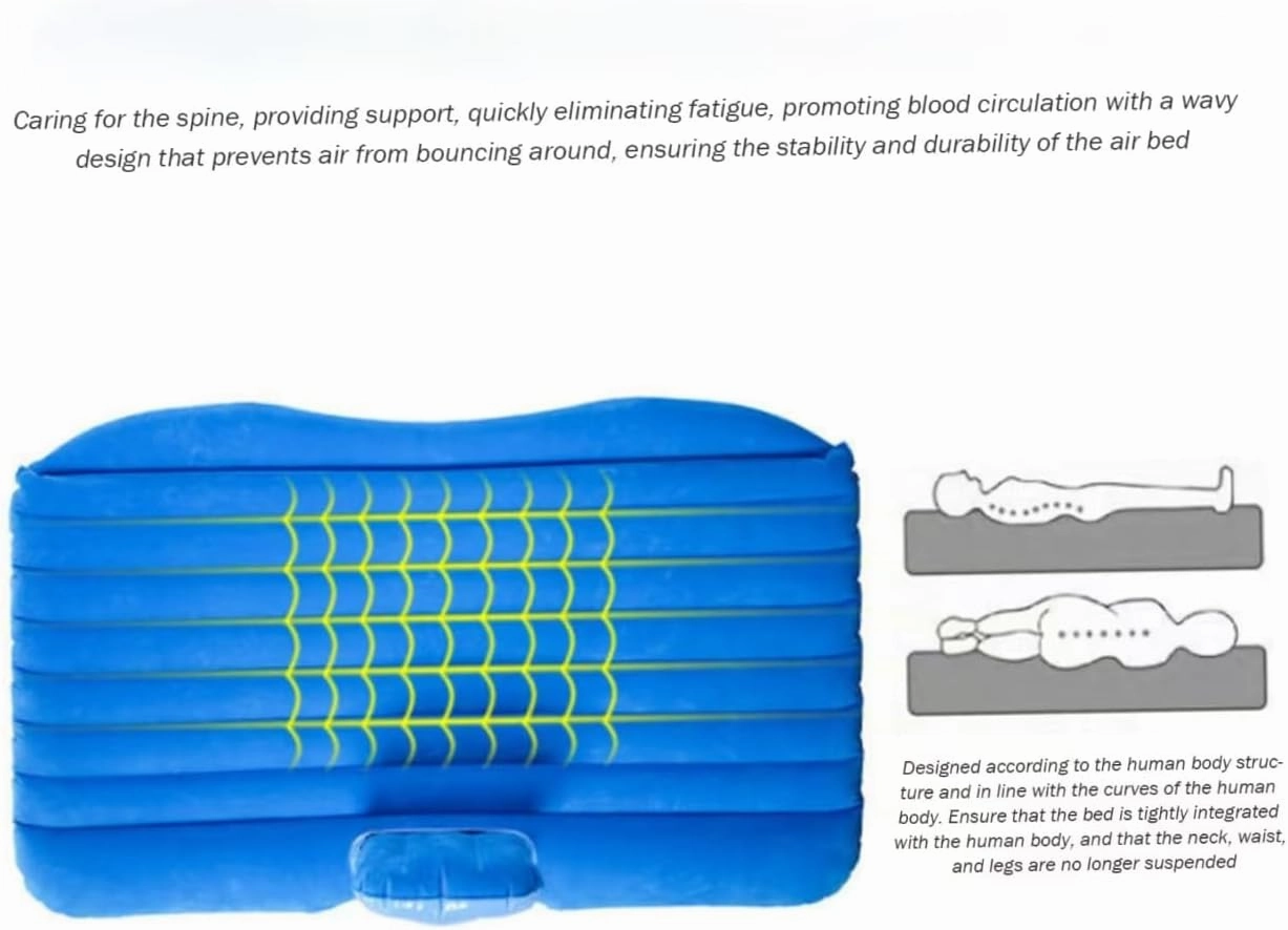 Inflatable Car Mattress for Seat Tarraco 7seats 2019-2024, Thickened Portable Collapsible Travel Mattress Sports Outdoors All Weather Use,A
