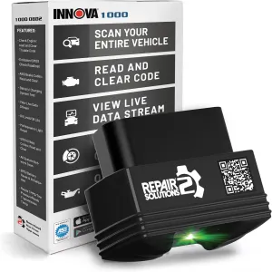Innova 1000 OBD2 Scanner Bluetooth for iPhone & Android Compatible with America’s Top Car Repair App - No Subscription Fee - OBDII Scan Tool and Code Reader to Diagnose Check Engine, ABS, SRS