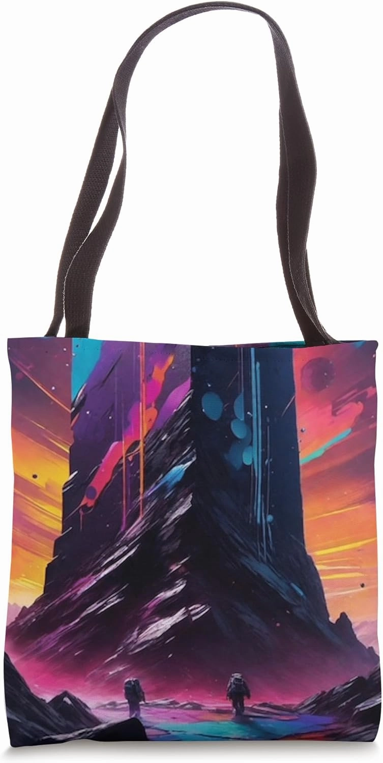 Intergalactic Monolith Scifi Alien World Space Graphic Tote Bag