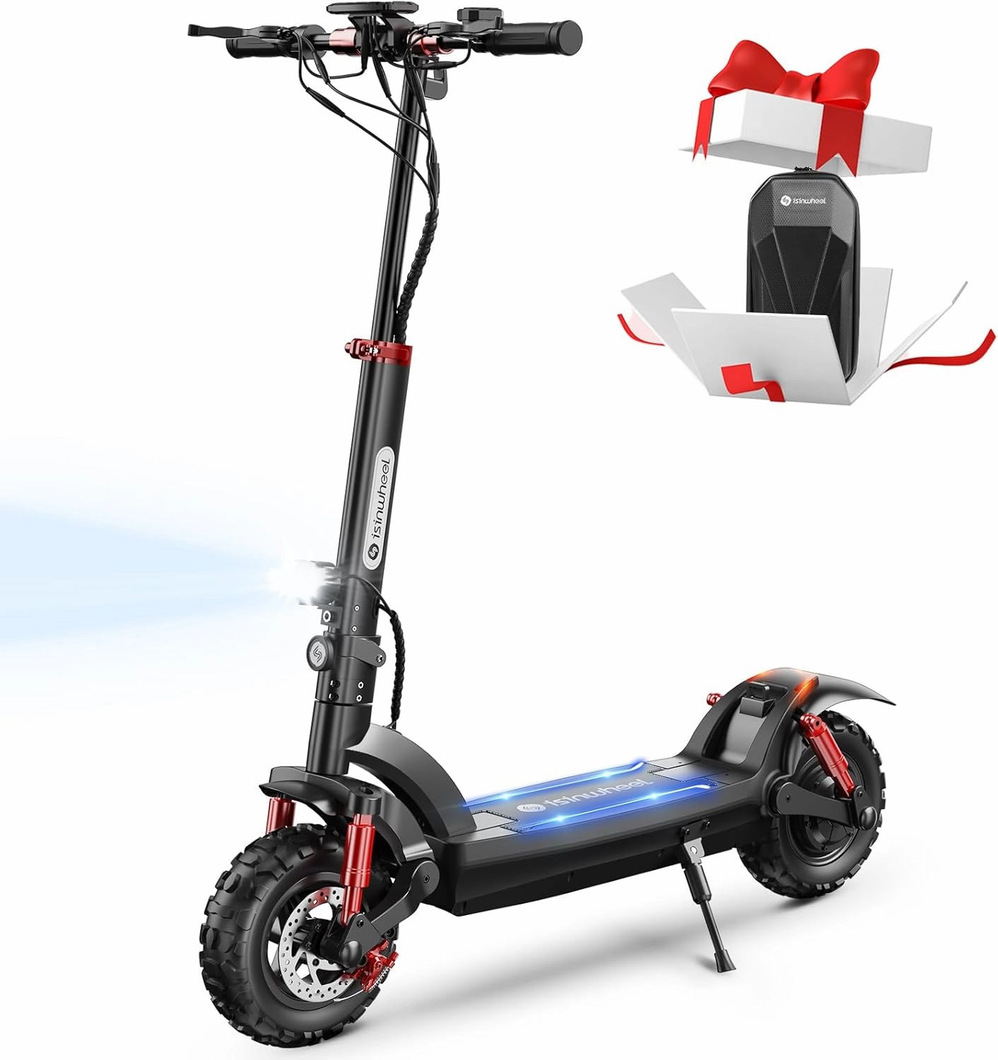 isinwheel GT2 Electric Scooter Adults 11" Off Road Tires, 1000W Motor E-Scooter Up to 37 Miles Long Range, 28 MPH Top Speed, Foldable Scooter for Adults, Turn Signal & Dual Suspension