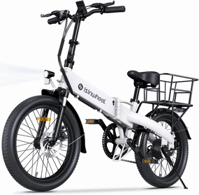isinwheel U5 Pro Folding Electric Bike for Adults,Peak 800W Brushless Motor,20MPH Up to 50 Miles, 2-3H Fast Charge, 20" Fat Tire Ebike, 7 Speed Gear,Front Fork Suspension for Leisure Riding&Commuting