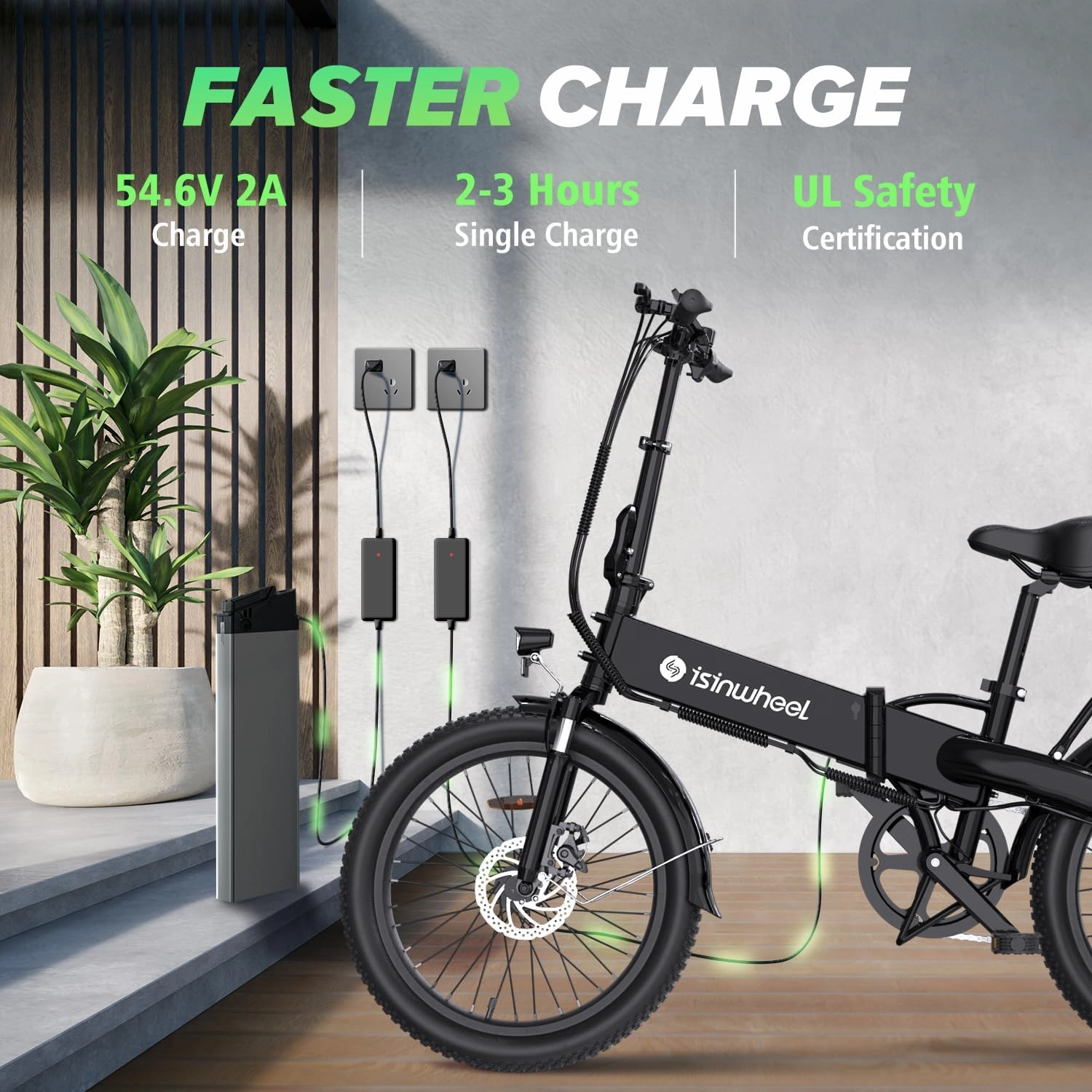 isinwheel U5 Pro Folding Electric Bike for Adults,Peak 800W Brushless Motor,20MPH Up to 50 Miles, 2-3H Fast Charge, 20" Fat Tire Ebike, 7 Speed Gear,Front Fork Suspension for Leisure Riding&Commuting