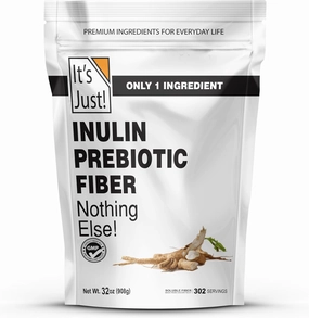 It's Just! - Inulin Prebiotic Fiber, Water Soluble, Chicory Root Powder, Promotes Gut Health, Made in USA, Proudct of Belgium, Vegan/Keto Friendly
