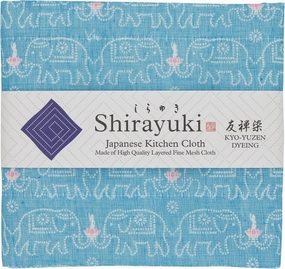 Japanese Kitchen Cloth KYO-YUZEN. Made Layered Fine Mesh Cloth. Dish Wipe, Table Wipe, Hand Wipe. Made in Japan (Nile Blue, Buddha)