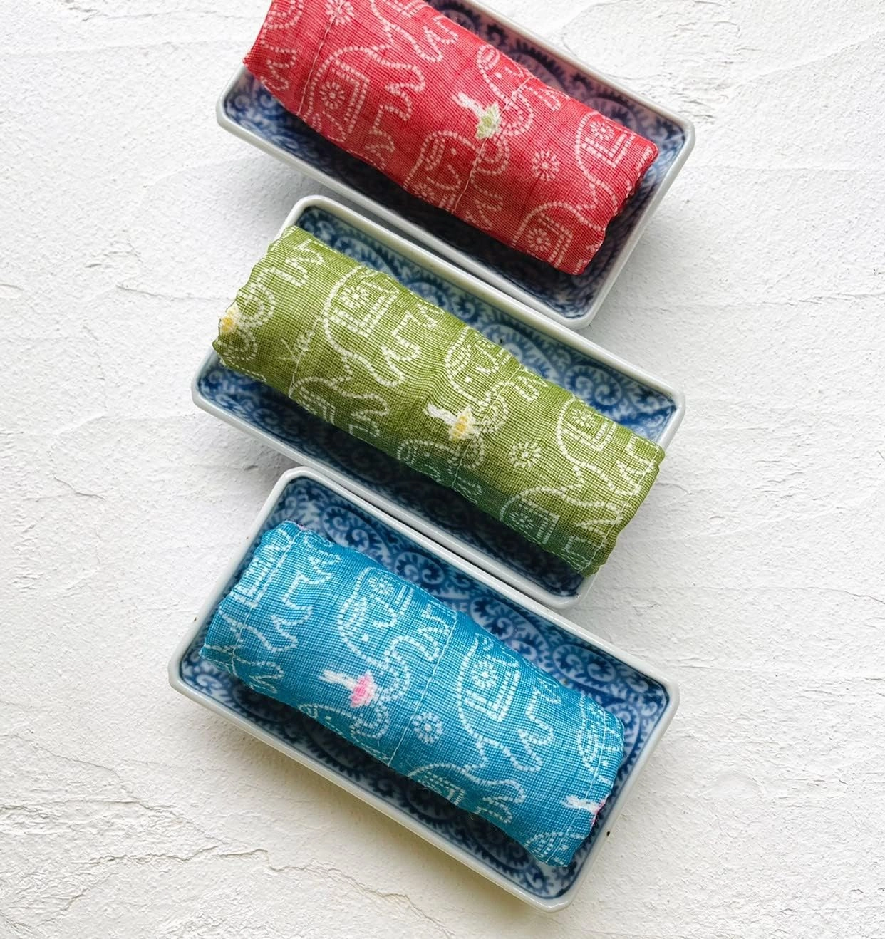 Japanese Kitchen Cloth KYO-YUZEN. Made Layered Fine Mesh Cloth. Dish Wipe, Table Wipe, Hand Wipe. Made in Japan (Nile Blue, Buddha)