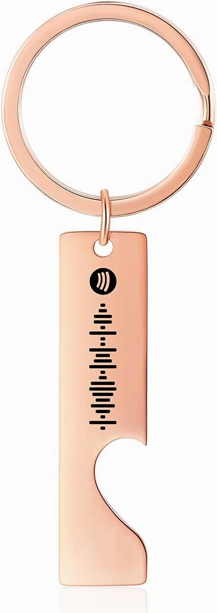 JewelOra Spotify Keychain 2PCS Personalized Music Spotify Scan Code Keychain Custom Scannable Song Code Keyring for Couples