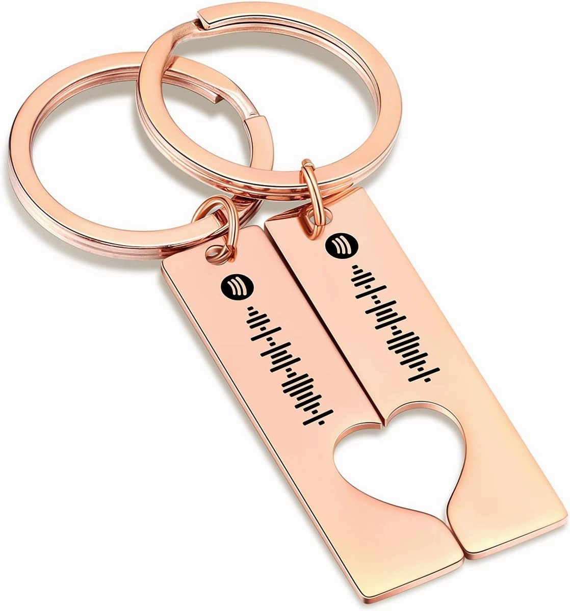 JewelOra Spotify Keychain 2PCS Personalized Music Spotify Scan Code Keychain Custom Scannable Song Code Keyring for Couples