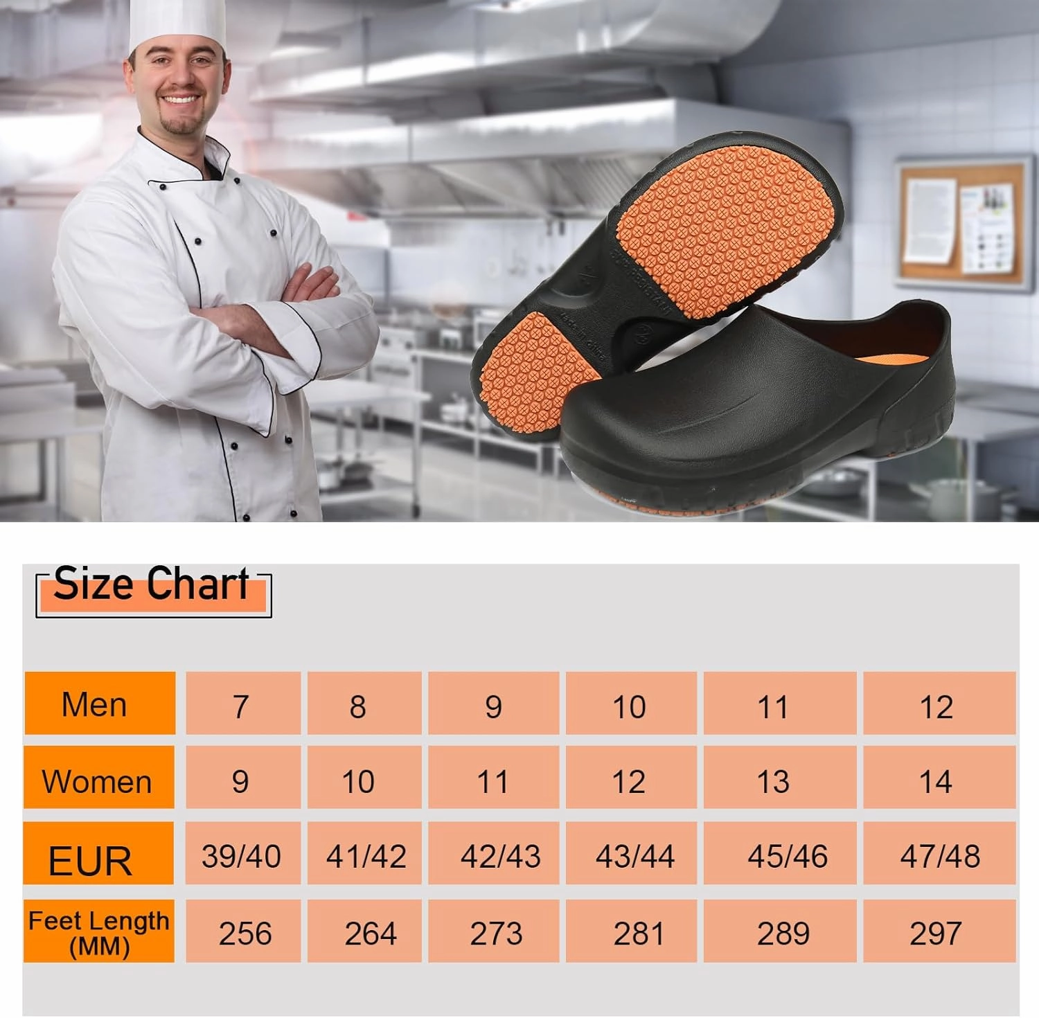 JSWEI Men's Unisex-Adult Kitchen Shoes - Nonslip Water Proof Work Shoes for Men, Women, Nurses, Gardeners, Indoor & Outdoor