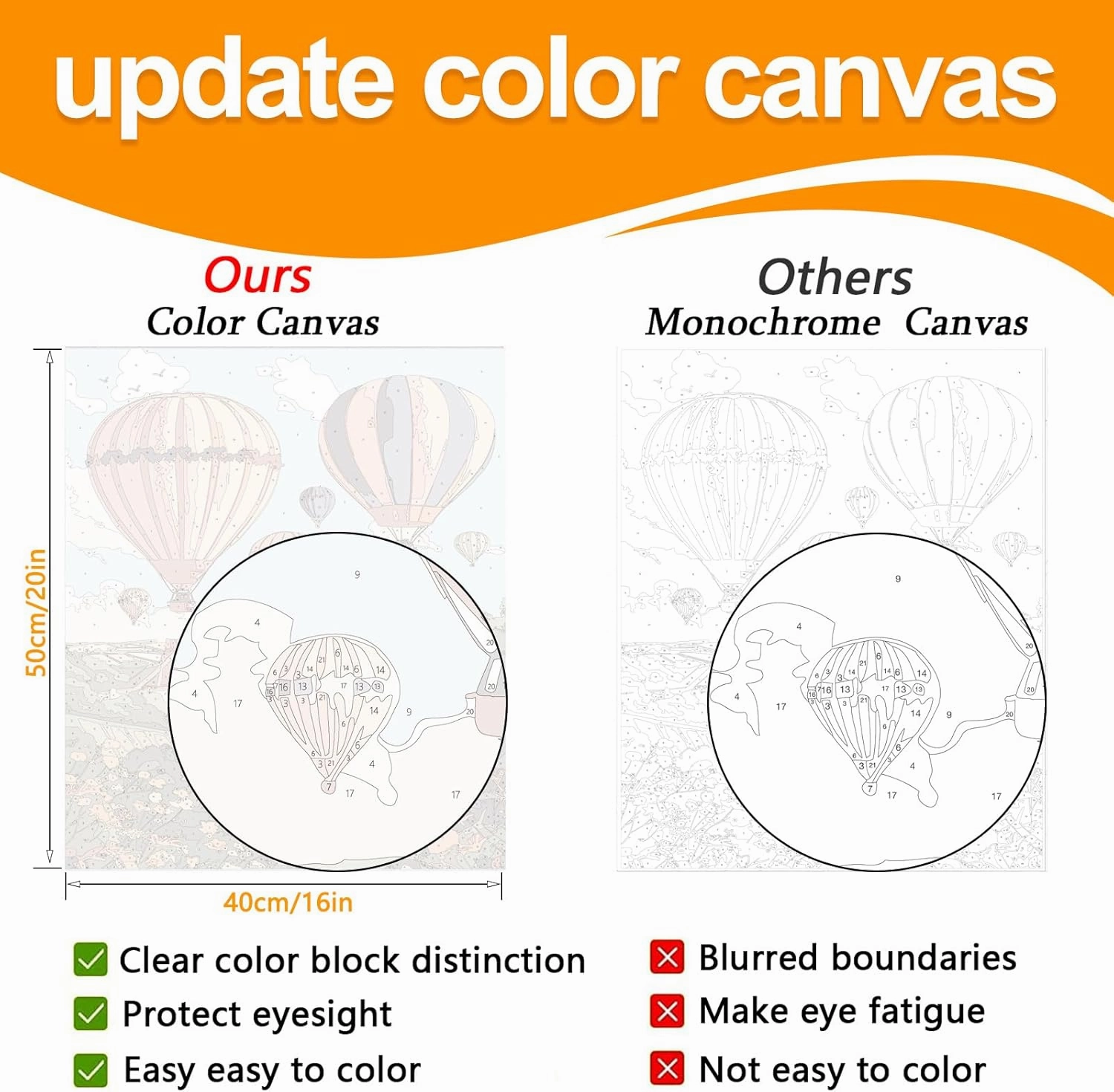 JULOUYN 2 Pack Paint by Numbers Kit for Adults, Hot Air Balloon Easy Adult Paint by Number Kits On Canvas, Painting by Numbers for Beginner Gift Home Decor 16x20 in