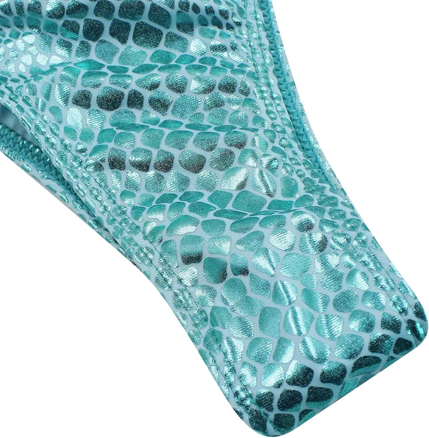 JUMISEE Women Rave Holographic Snakeskin Wrap Swimsuit Sexy Strappy Backless Bathing Suit