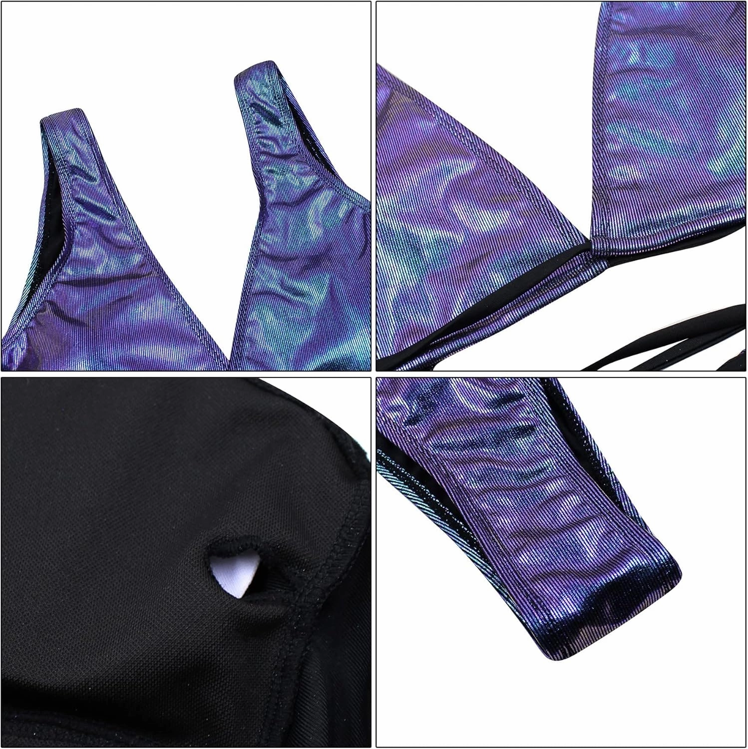 JUMISEE Women Rave Holographic Snakeskin Wrap Swimsuit Sexy Strappy Backless Bathing Suit