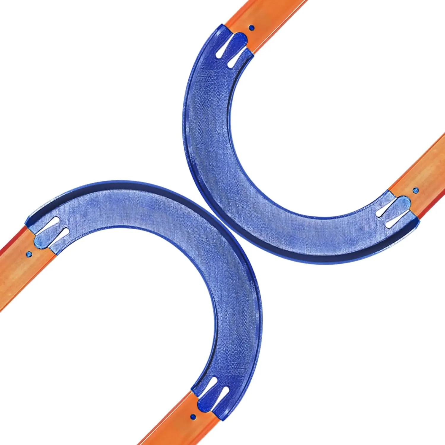 K TOMOTO [2 Pack] 180 Degree Banked Turn Compatible with Hot Wheels, Racetrack Connector for Hotwheels Curved Track Replacement, Endless Creative Layouts, No Tools Required
