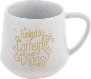 Karma 16 oz Chic Ceramic Coffee Mug Fueled by Caffeine - Cute Coffee and Tea Mug - Ceramic Coffee Mugs for Women and Men