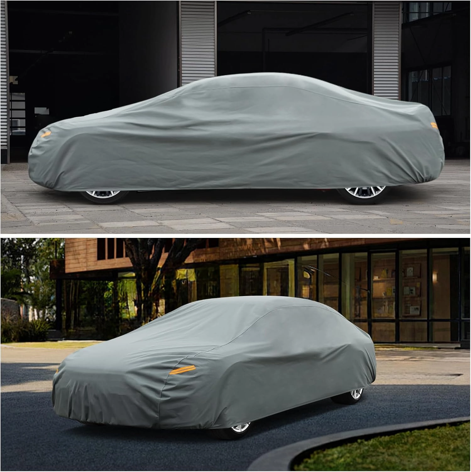 Kayme Heavy Duty Car Cover Waterproof All Weather, Full Exterior Covers Sun Rain UV Protection. Universal Fit Audi A3, Acura RSX, Nissan Versa/350Z/370Z, Porsche 718 Cayman, Jaguar F-Type Etc.