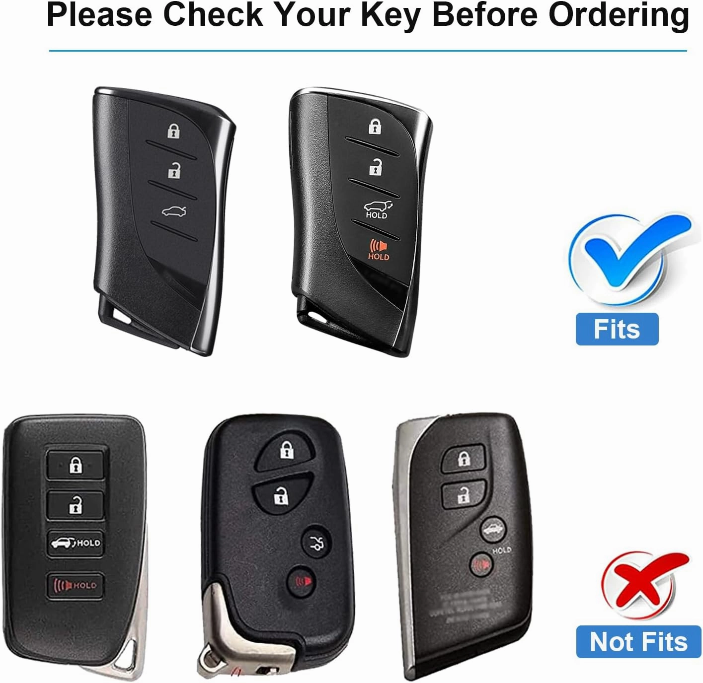 Key Fob Cover Compatible with Lexus,Real Carbon Fiber Key Fob Protector Fits for Lexus GX460 LC500 LS500 RZ450 RX350 ES350 NX Remote Key Case(Silver Black)