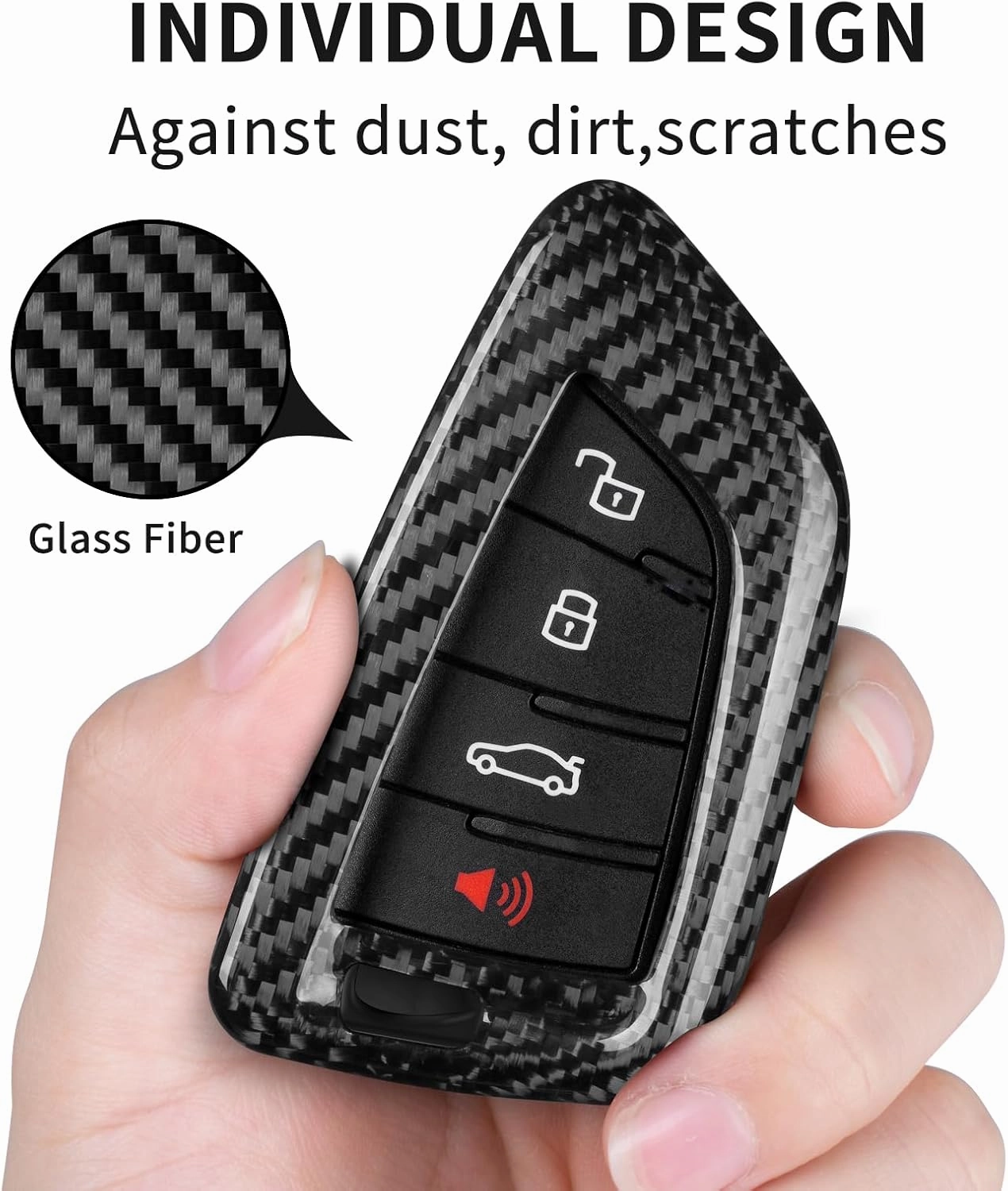 Key Fob Cover Compatible with Toyota Supra GR A90 A91 MK5 2019-2024,Real Carbon Fiber Smart Remote Key Fob Case Compatible with Toyota Supra Accessories, Silver Black