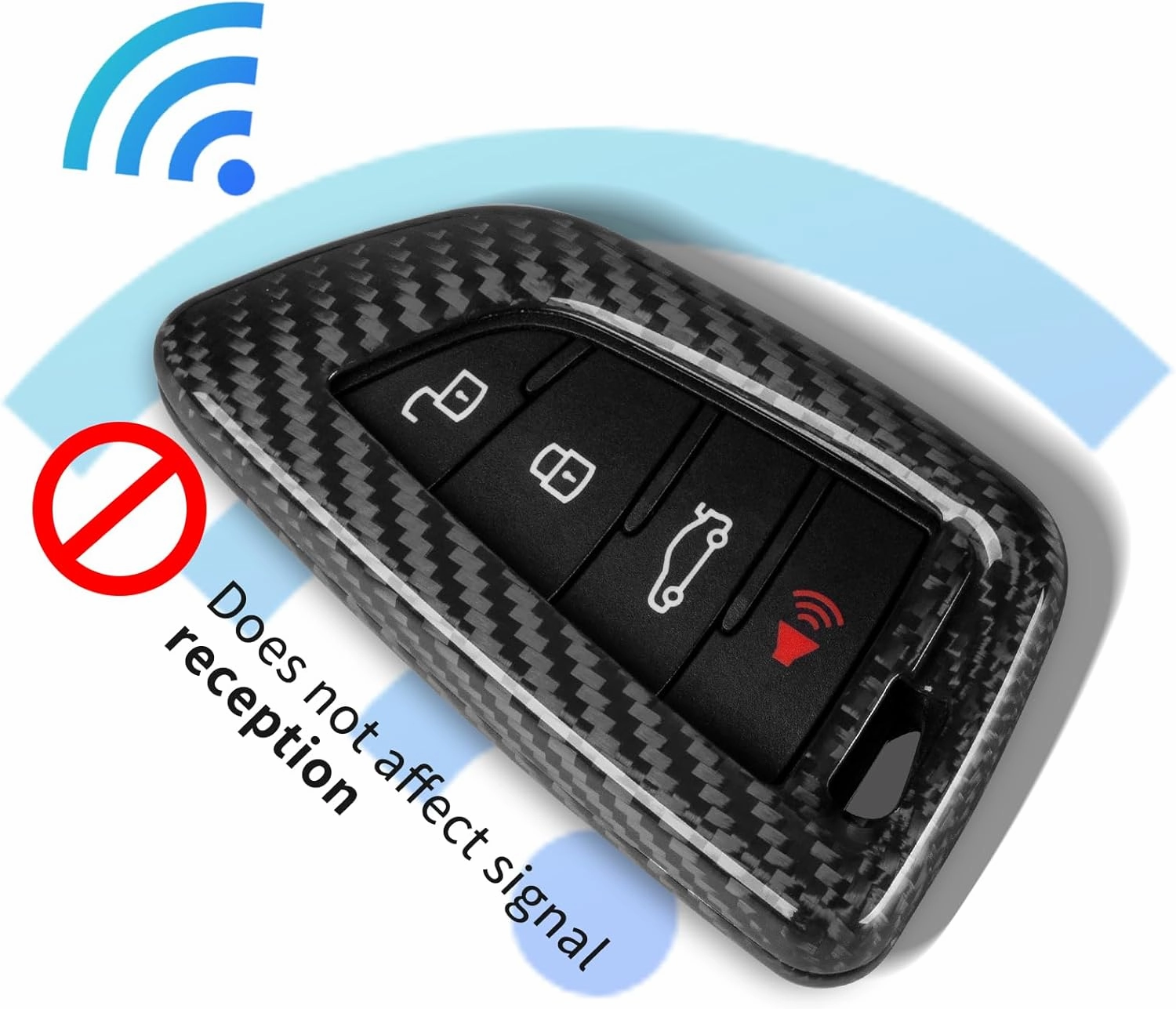 Key Fob Cover with Keychain Compatible with Toyota Supra GR A90 A91 MK5 2019-2024,Real Glass Fiber Smart Remote Key Fob Case Compatible with Toyota Supra Accessories, Silver Black