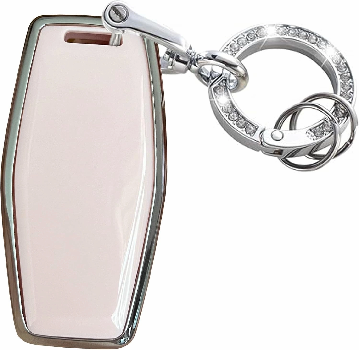 Keyless Entry Systems for Mitsubishi Key Fob Cover Fits for Mitsubishi Outlander 2021 2022 2023 Remote Key (Pink-Silver)