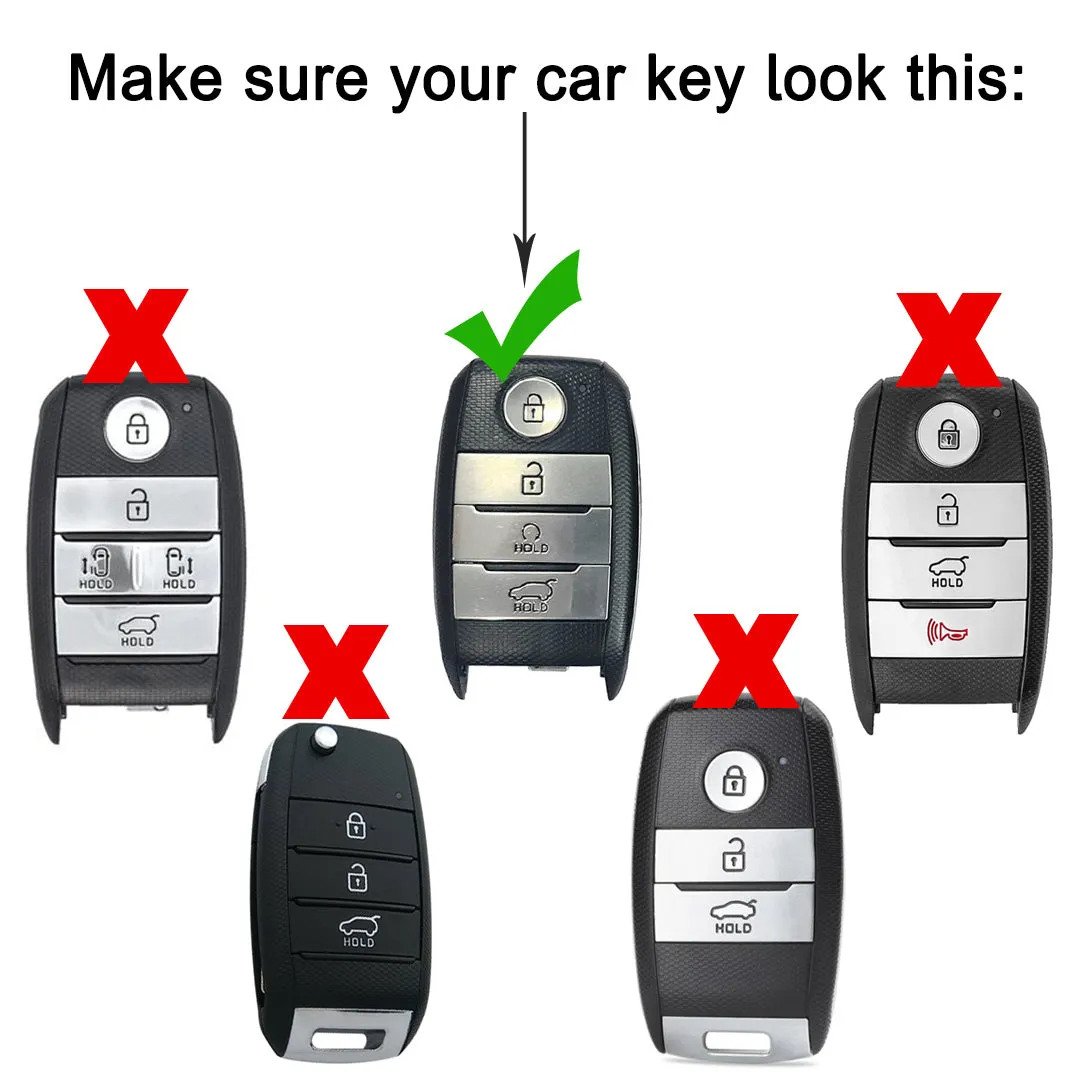 Kia TPU Leather Key Cover with Keychain. (Type 2)