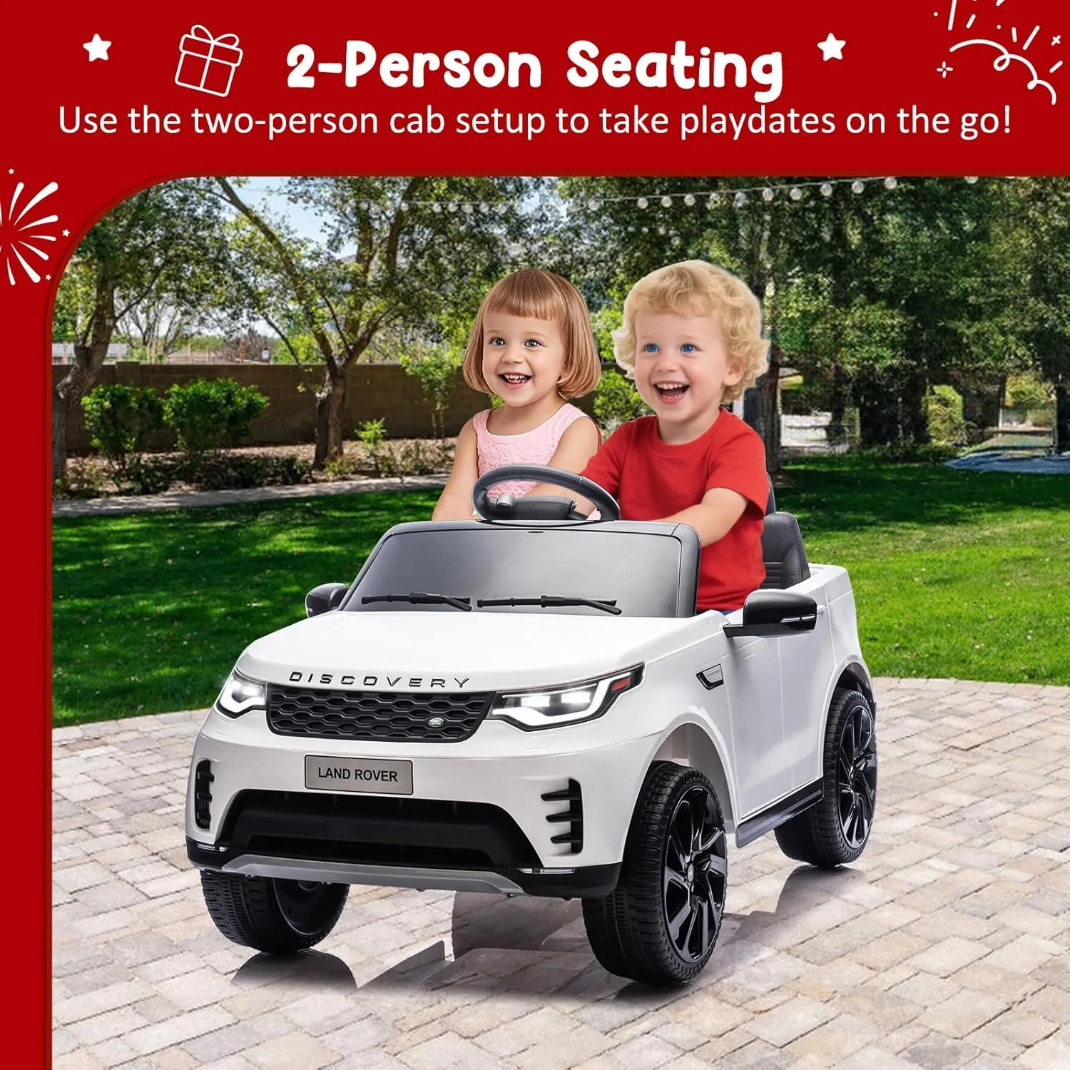 Kids Ride On Car, Battery Powered Kids Electric Car for Kid with Remote Control, Soft Start, LED Lights, Music Horn, 3 Speeds, Double Doors, 12V 4.5AH Ride On Toy for Toddlers Ages 3 