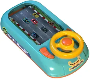 Kids Simulation Driving Steering Wheel Toy, Car Racing Game Machine, Dynamic Music and Vehicle Sound Effects