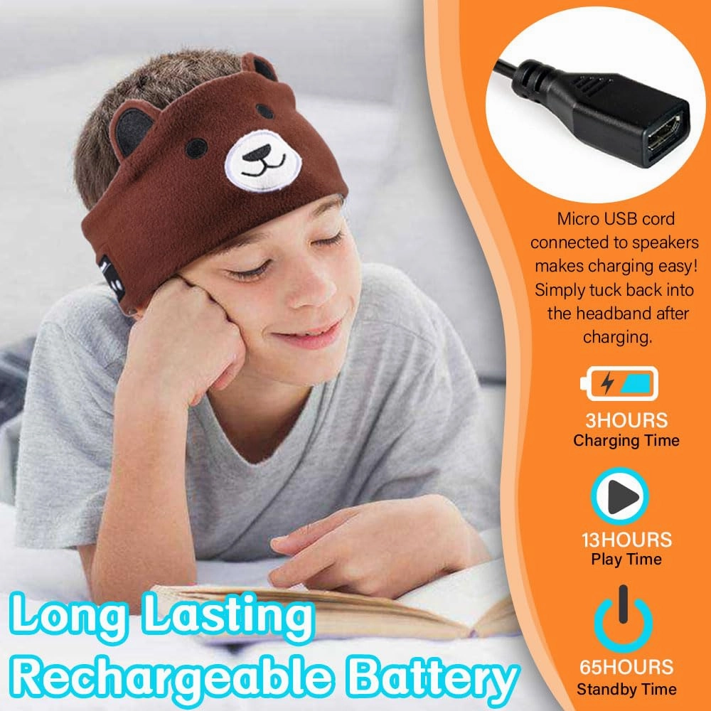 Kids Headphones Headband Wireless,Over The Ear Headband Headphones,Headband Earphones for Children Baby & Toddlers,with Thin Speakers & Super Soft Fleece Headband (Dinosaur)
