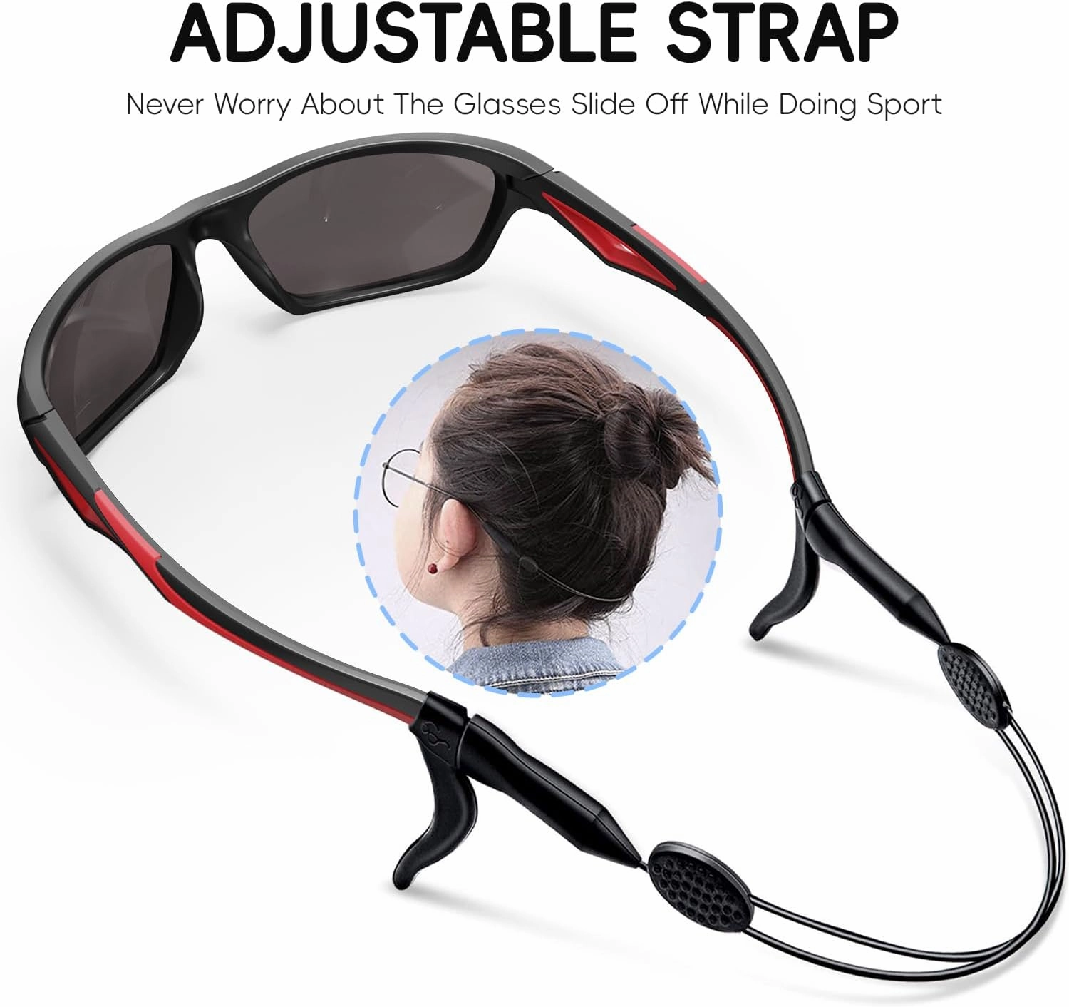 Kids Sunglasses TPEE Unbreakable Polarized Sports Glasses with Adjustable Strap For Boys Girls Age 3-7