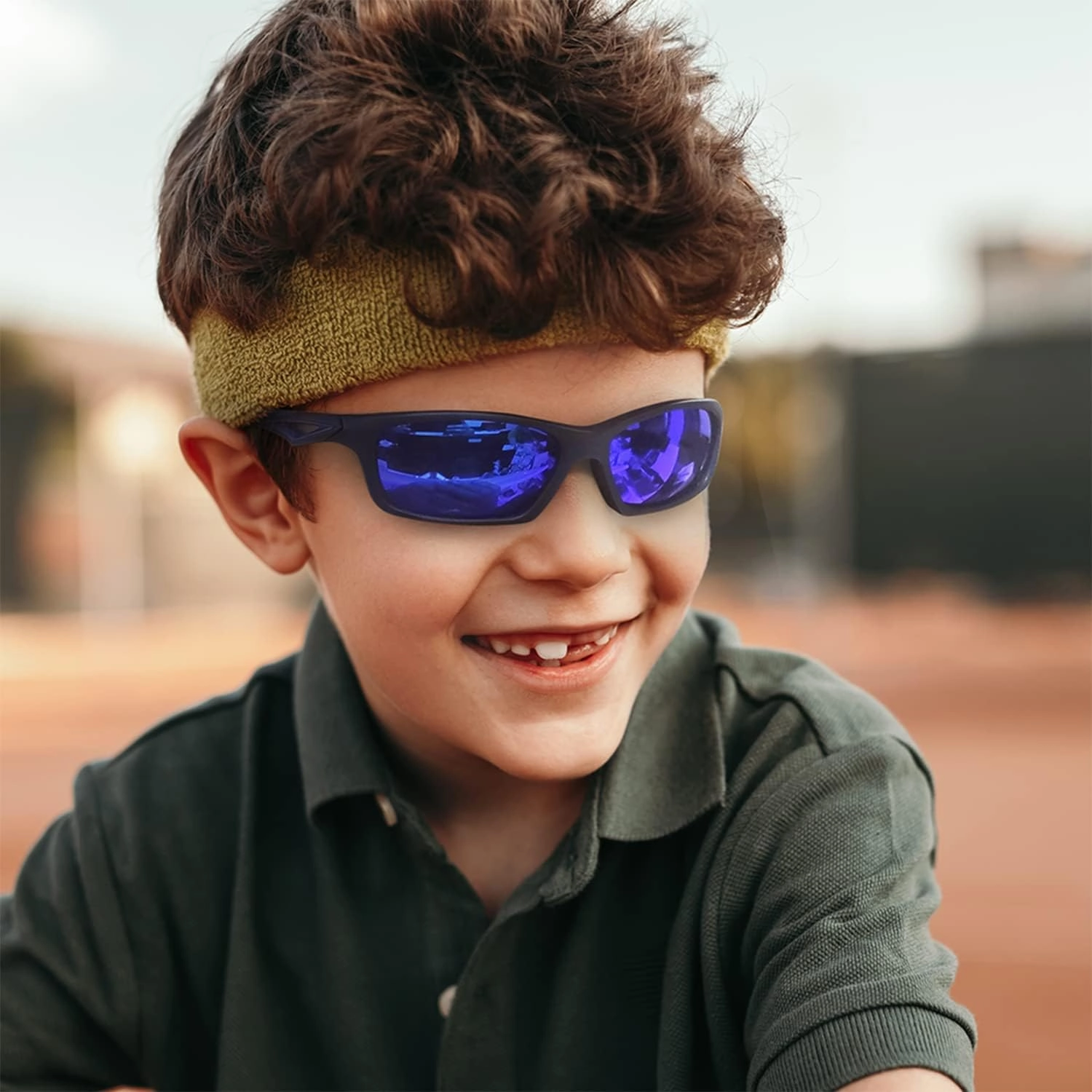 Kids Sunglasses TPEE Unbreakable Polarized Sports Glasses with Adjustable Strap For Boys Girls Age 3-7