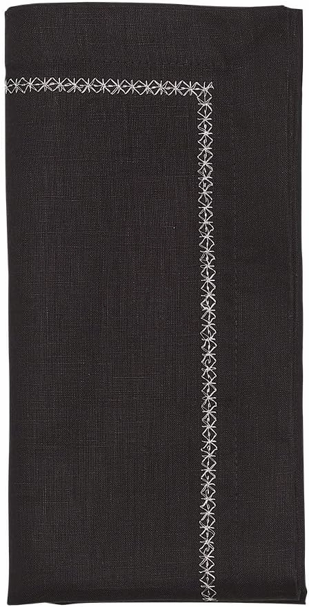 Kim Seybert Classic Napkin in Black, Set of 4