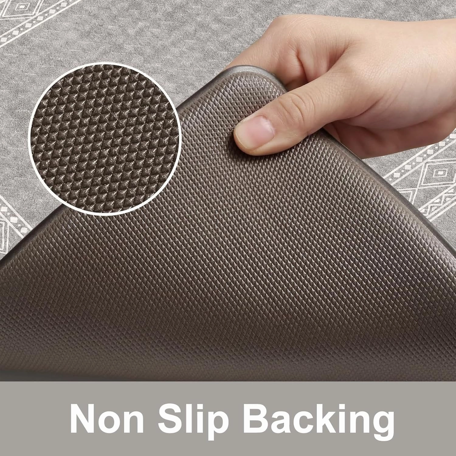 KIMODE Anti Fatigue Kitchen Mat for Floor, Farmhouse Kitchen Rugs Sets of 2, 17"x59" 17"x29" Kitchen Floor Mats Non-Slip, Cushioned mats for Kitchen Floor, Sink, Laundry, Office, Desk Grey