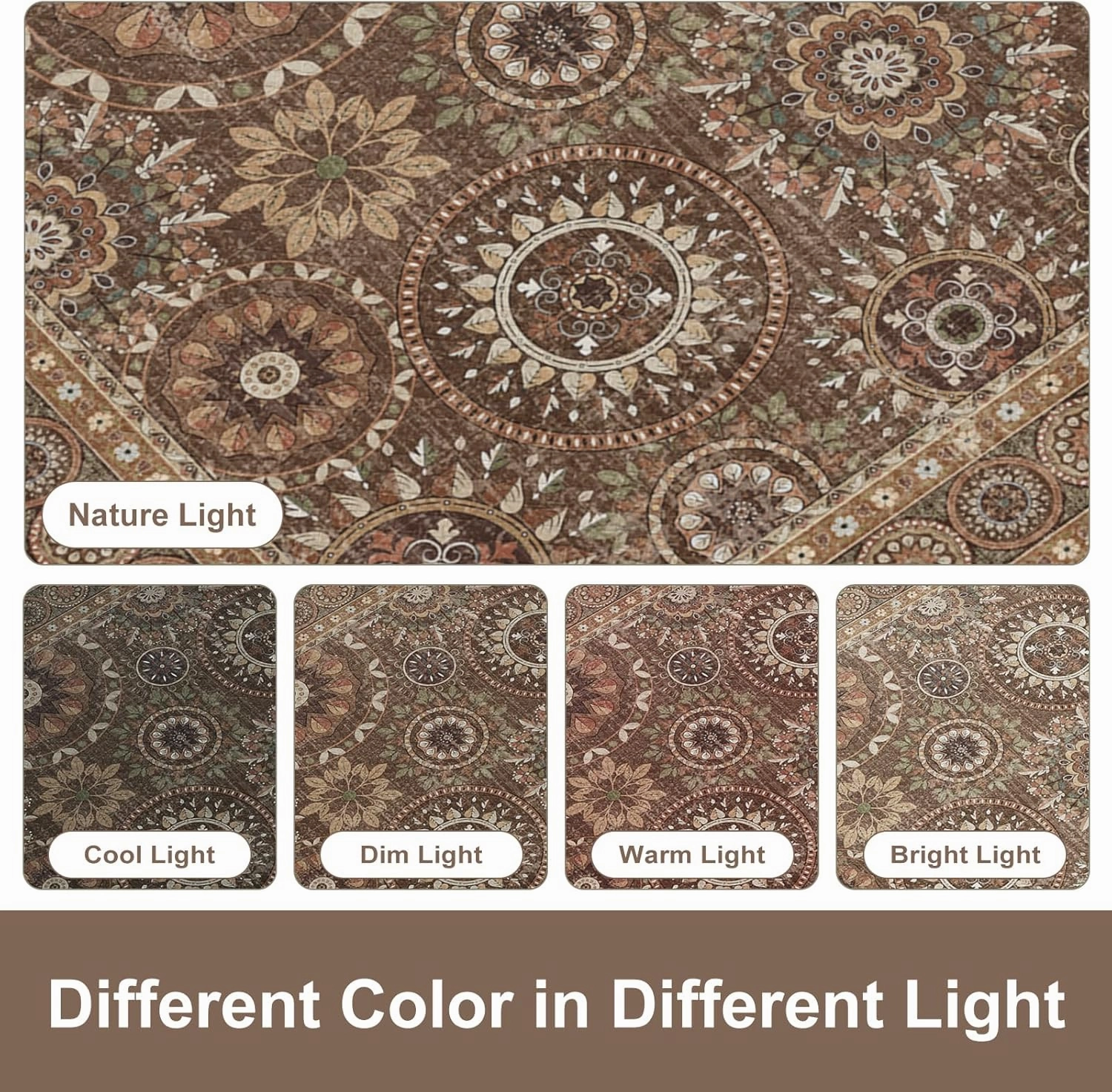 KIMODE Anti Fatigue Kitchen Mats for Floor Farmhouse Kitchen Rugs Sets of 2 Cushioned Kitchen Floor Mats Comfort Standing Mat for Sink Laundry Office Desk Brown 17"x47" 17"x29"