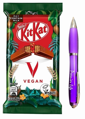 Kit Kat 4 Finger Vegan Milk Chocolate Bar 41.5g - 10 Pack (Come With Premier Life Store Pen)