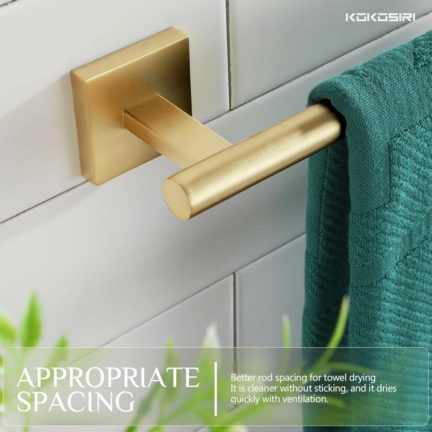 KOKOSIRI Bathroom Towel Bar 32'' Towel Holder for Bath Kitchen Cabinet Towel Rails 32 Inch, 2 Pack Brushed Gold Stainless Steel B4005BG-L32-P2