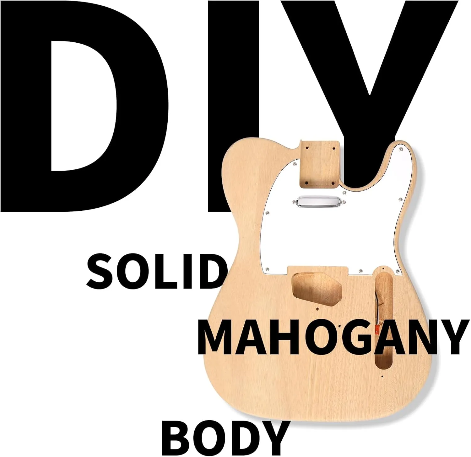 Ktaxon DIY Guitar Kit with Mahogany Body, Ebony Fingerboard and Maple Neck, 6 String DIY electric Guitar Kit with Classic Design, Easy Installation & Full Equipment to Build Your Own Guitar (KTL)
