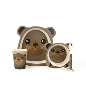 KUBIK-971 Bamboo Fibre 5-pc. Sea Otter Kid's Dinnerware Set