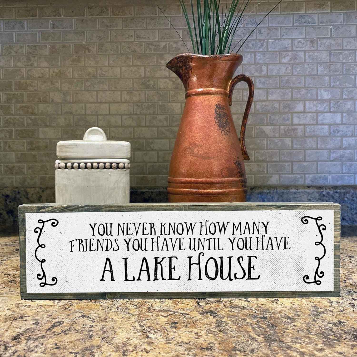 Lake Wood Signs (Medium - Wood And Metal, You Never Know How Many Friends You Have Until You Have A Lake House)