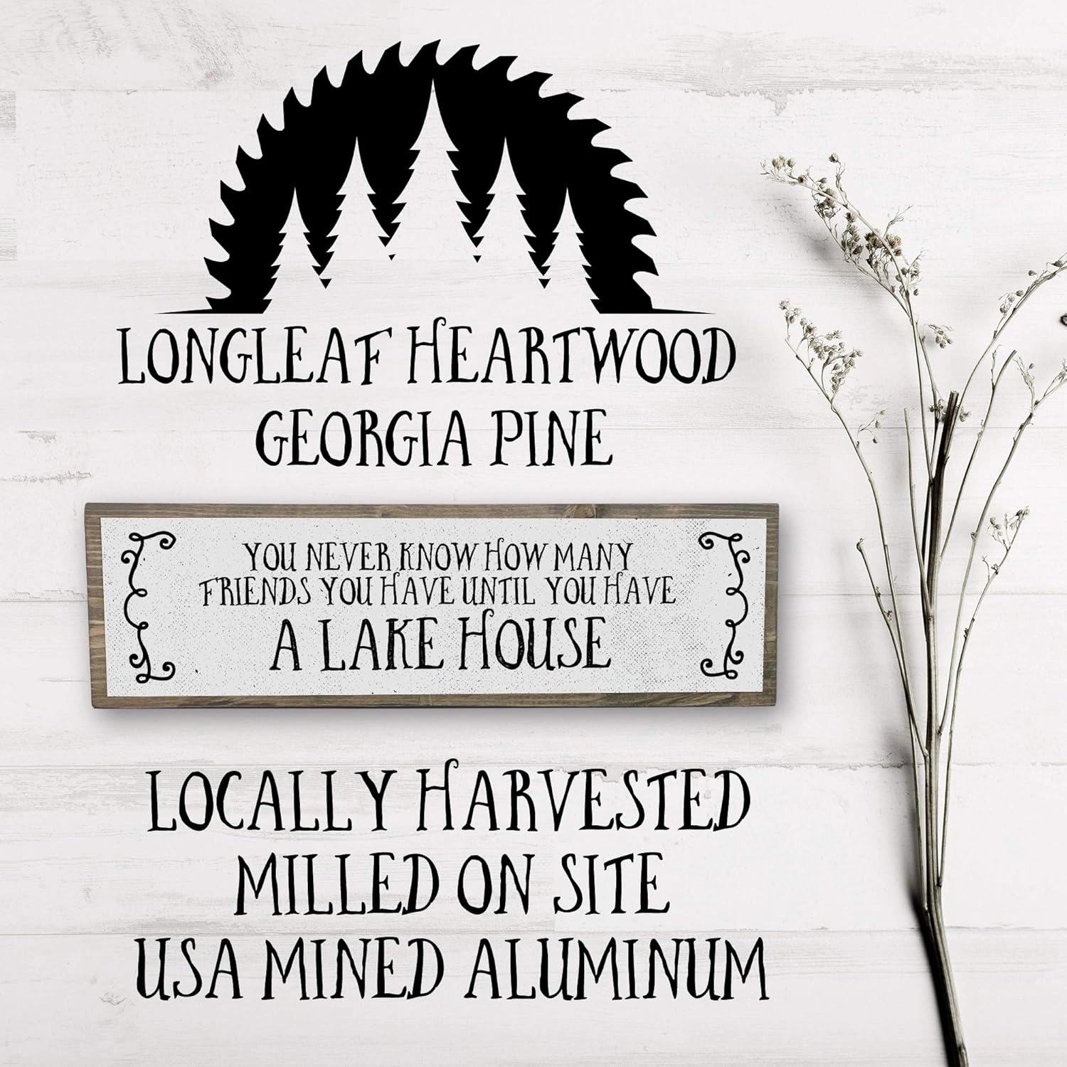 Lake Wood Signs (Medium - Wood And Metal, You Never Know How Many Friends You Have Until You Have A Lake House)