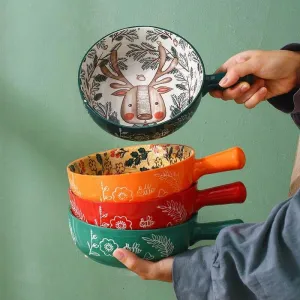 Large Handmade Ceramic Animal Flower Bowl - Decorative Planter