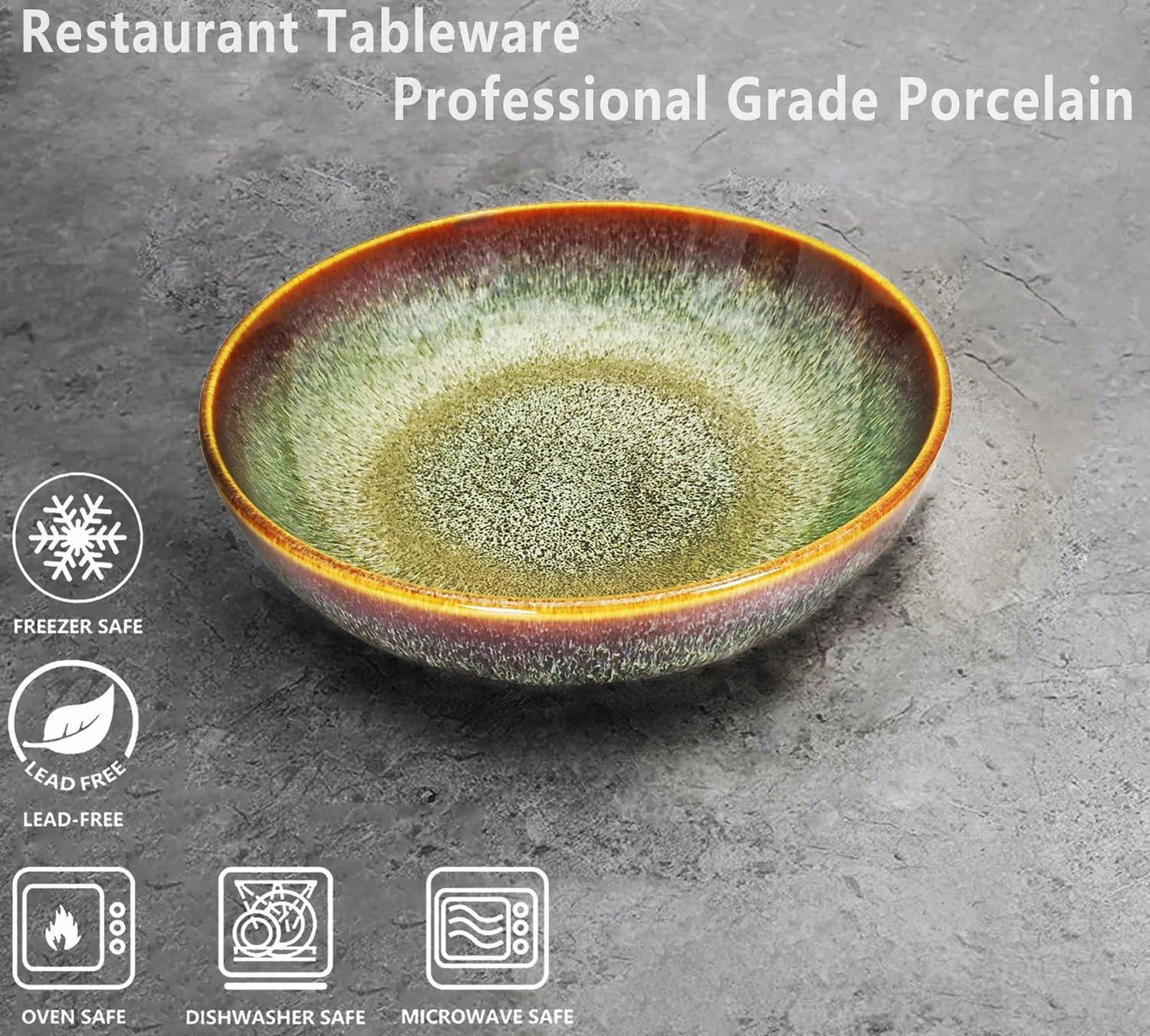 Large Pasta Bowls 56 Oz, soup bowl soup plate, Set of 2, Serving, Salad, Dinner, deep Plate/Wide Bowl, Microwave, Oven, Dishwasher Safe Kitchen Dinnerware, Modern Porcelain Dishes 10 inch