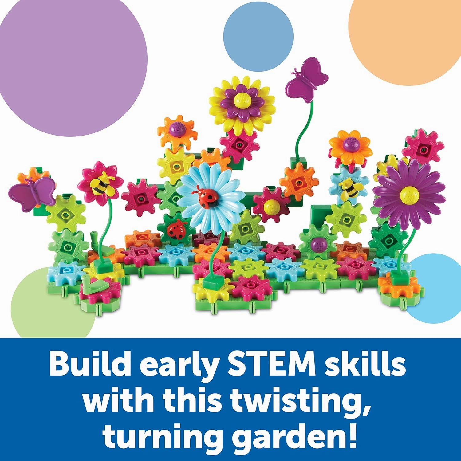 Learning Resources Gears! Gears! Gears! Build & Bloom Building Set - 116 Pieces, Ages 4  Preschool Learning Toys, Gears for Kids, STEM Toys