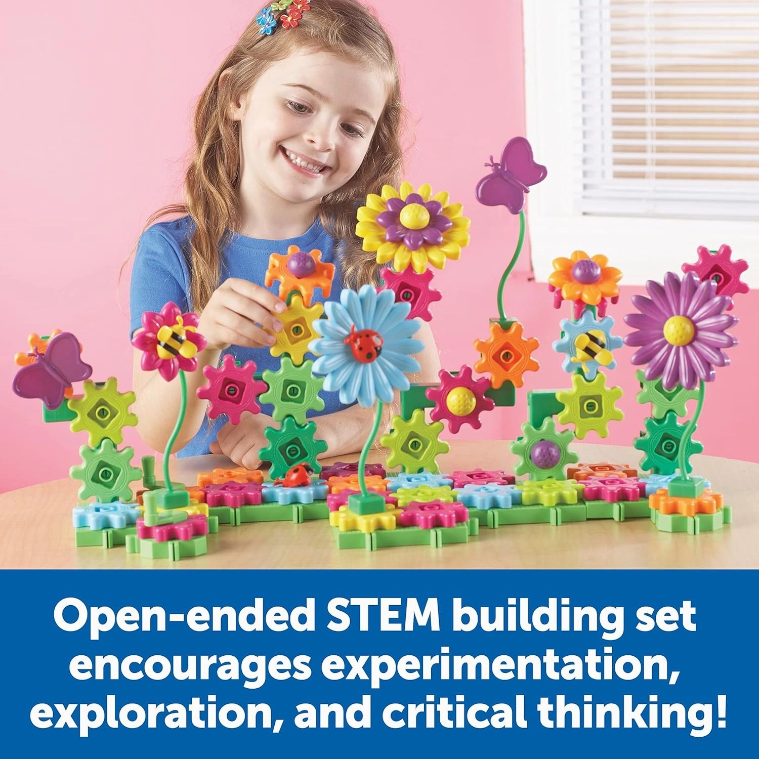 Learning Resources Gears! Gears! Gears! Build & Bloom Building Set - 116 Pieces, Ages 4  Preschool Learning Toys, Gears for Kids, STEM Toys