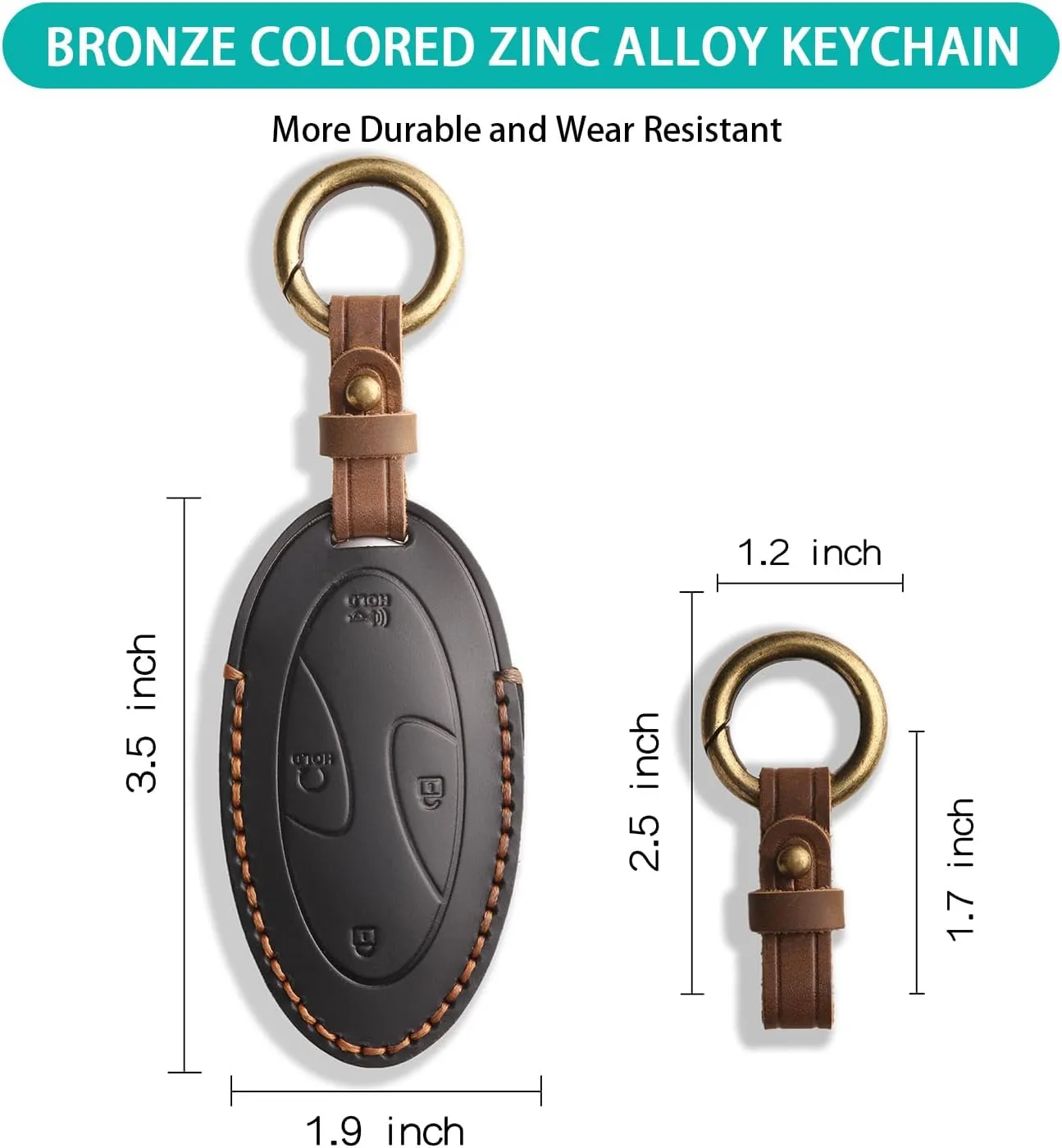 Leather Key Fob Cover for 2023 2024 2025 Hyundai Ioniq 6 Grandeur GN7, Soft Smart Remote Key fits for 2024 2025 Sonata Elantra Kona Santa Fe Tucson (Black, 7 Button)
