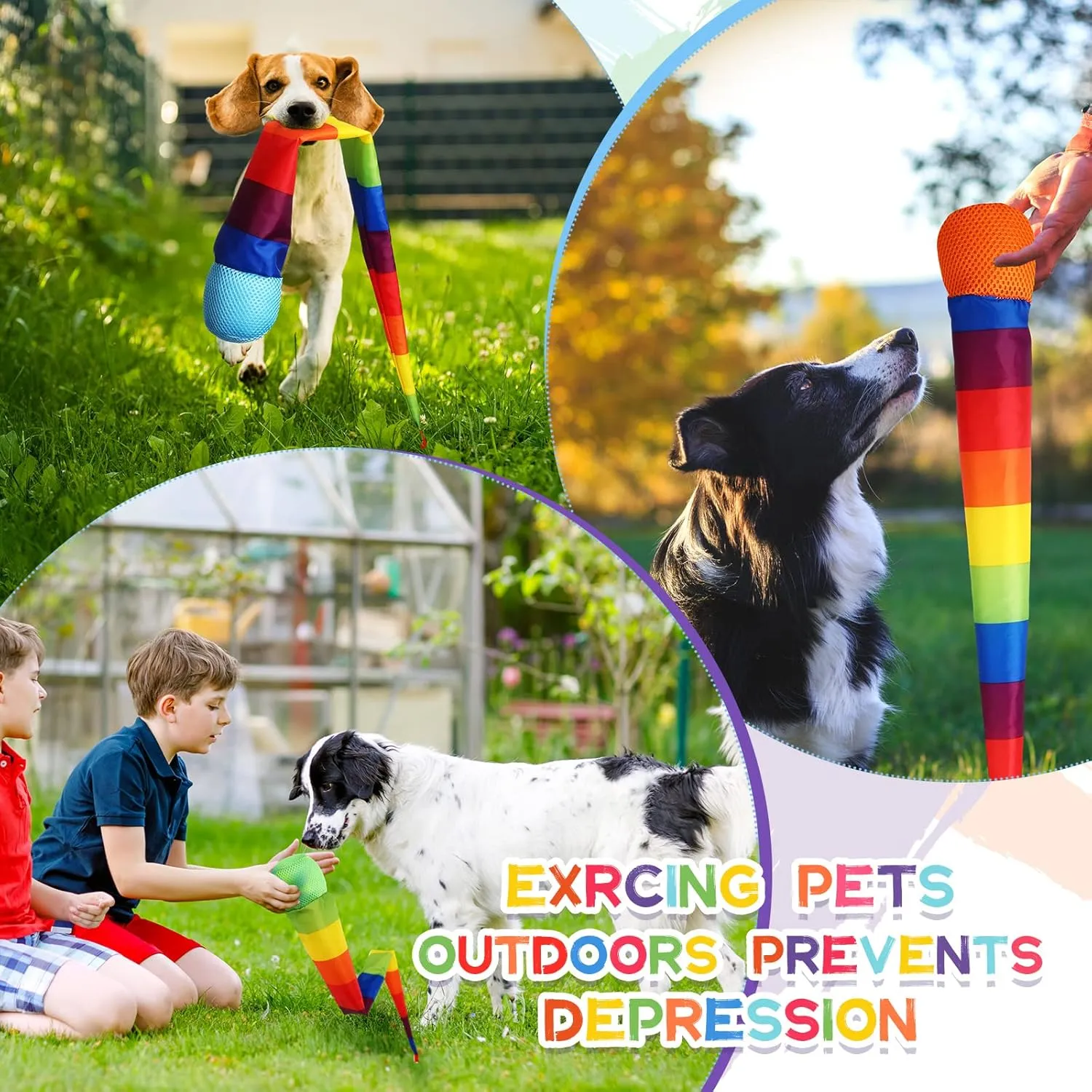Leyndo 12 Pcs Throw and Catch Balls with Rainbow Tail, Soft Sports Play Comet Balls Playground Toys Bulk for Kids Adults Games and Activities Fun Throwing School, 25.59 Inch Long(Classic Color)