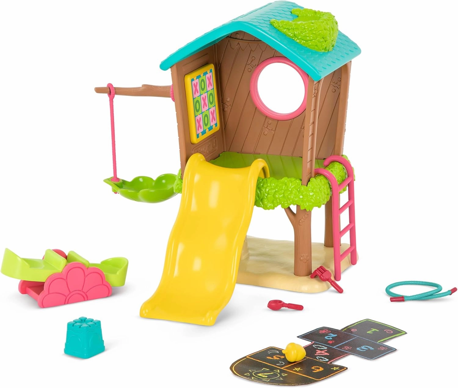 Li’l Woodzeez – 11 Pcs Tree House Playset for Doll Figures – Playhouse Playset with Ladder, Swing & More Accessories – Pretend Play Toy for Kids Age 3 