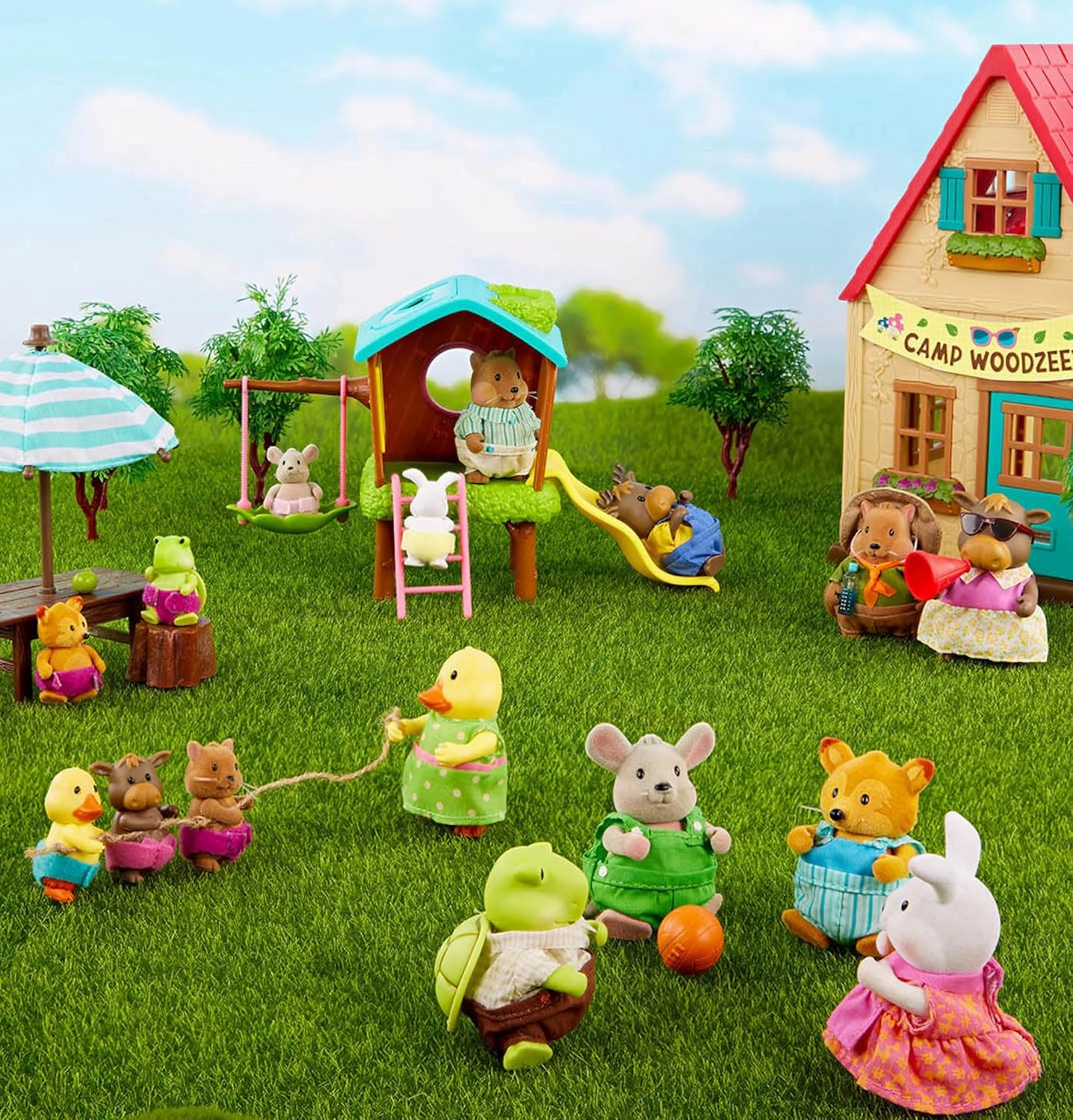 Li’l Woodzeez – 11 Pcs Tree House Playset for Doll Figures – Playhouse Playset with Ladder, Swing & More Accessories – Pretend Play Toy for Kids Age 3 