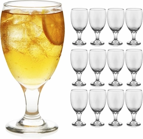 Libbey Classic Clear Glass Goblets Set of 12, Dishwasher Safe Drinking Goblets for Iced Tea, Sangria, and More, Ideal Goblet Glassware for Parties