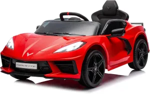 Licensed Chevrolet Corvette C8 12V Ride On Car, Electric Car w/Remote Control, LED Lights, Shiny Dashboard, 3 Speeds Mode, Soft Start, Bluetooth Speaker, Battery Powered Cars for Kids to Drive