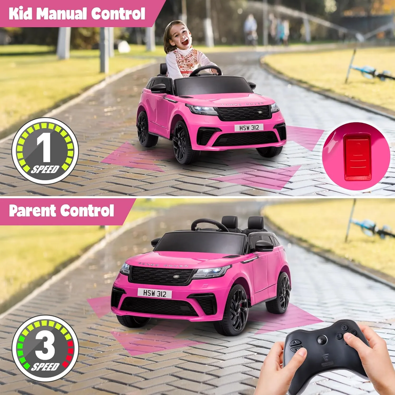Licensed Land Rover VELAR Electric Car for Kid by TOBBI,12V 7AH Ride On Toy for Kids Ages 3-8,Kids Ride On Car w/Remote Control/Music/Safety Belt,Double Doors
