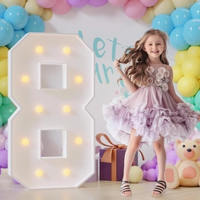 Light Up Numbers 4FT, Number 8 Light Up Sign Marquee Numbers 4 Feet Tall, Large 8 Marquee Number for 8th Birthday Party Decorations Mosaic Número