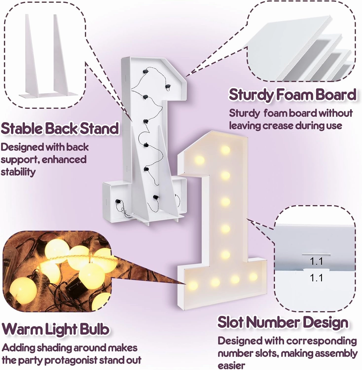 Light Up Numbers 4FT, Number 8 Light Up Sign Marquee Numbers 4 Feet Tall, Large 8 Marquee Number for 8th Birthday Party Decorations Mosaic Número
